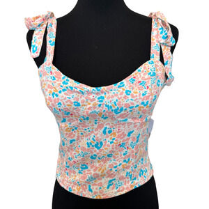 New  BP.  Nordstrom White Floral Bustier Tank Top  Vacation Cruise M